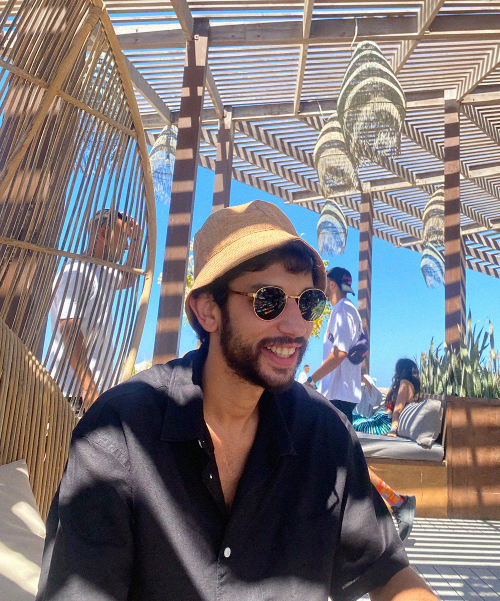 Beige Jute Bucket Hat
