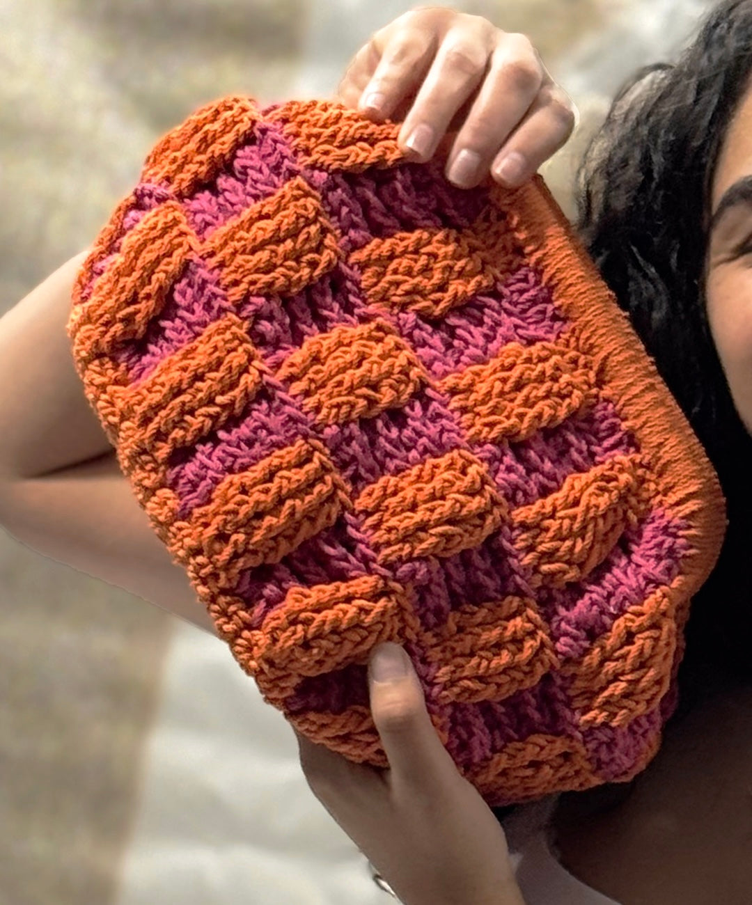 The Grid Clutch Orange