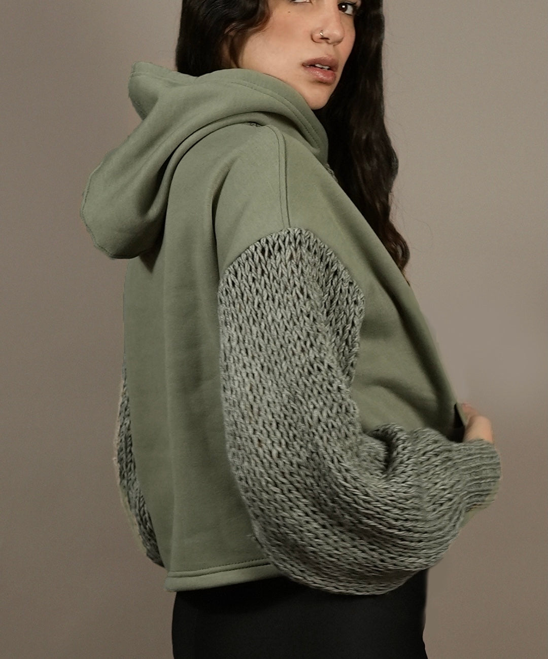 Mint Knit Hoodie