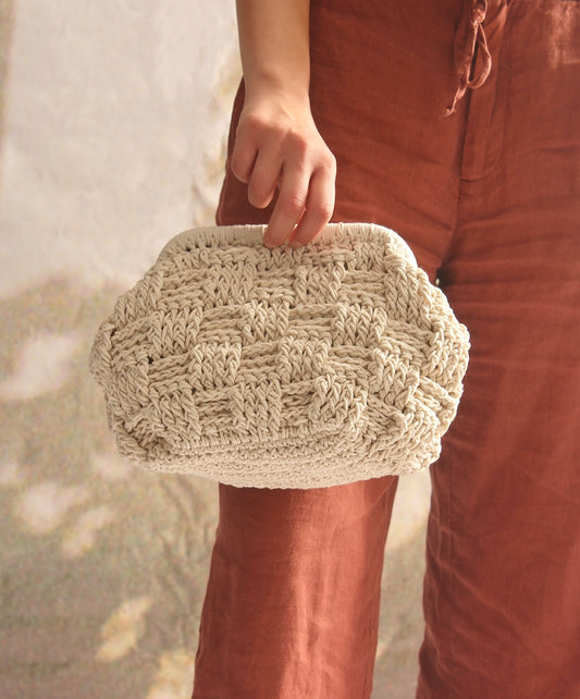 The Grid Clutch White