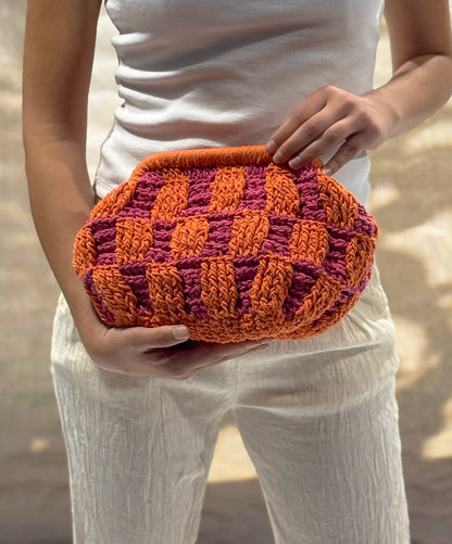 The Grid Clutch Orange