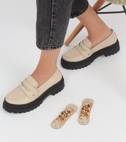 Beige Versatile Loafers