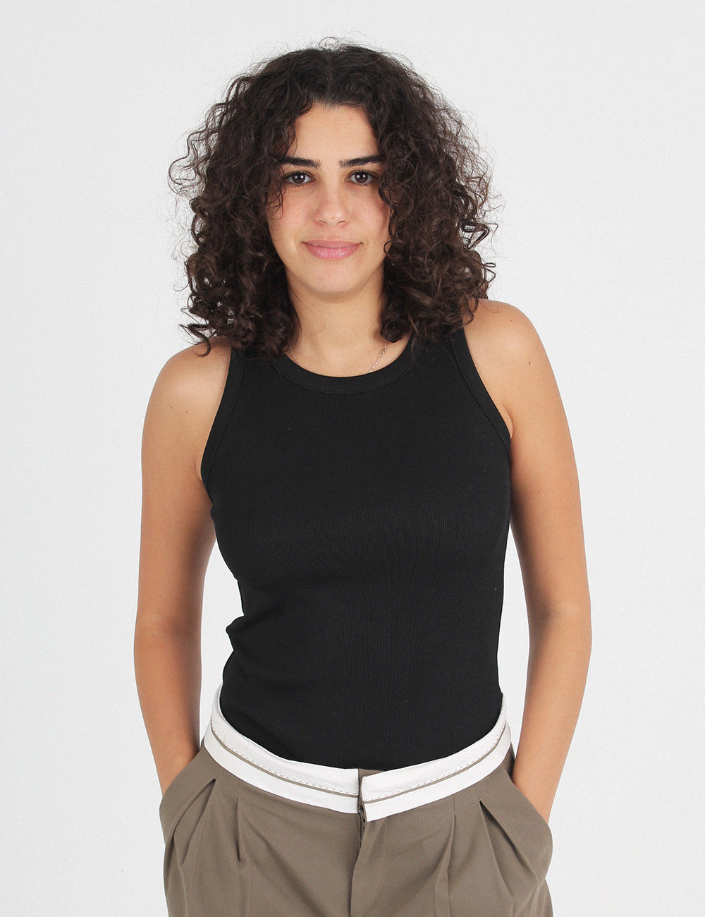 Black Ribbed Tank