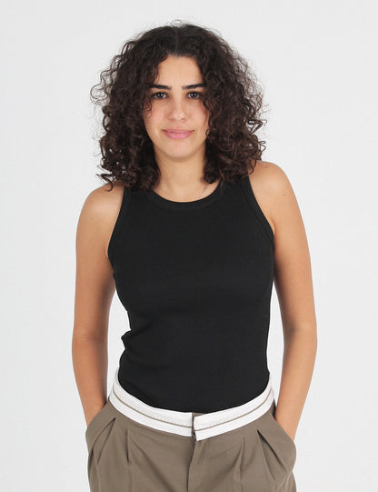 Black Ribbed Tank
