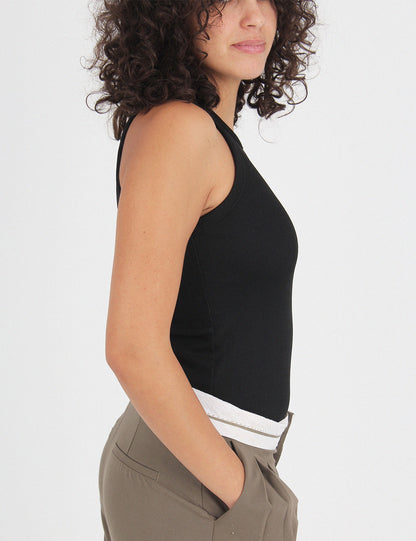 Black Ribbed Tank