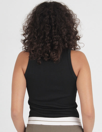 Black Ribbed Tank