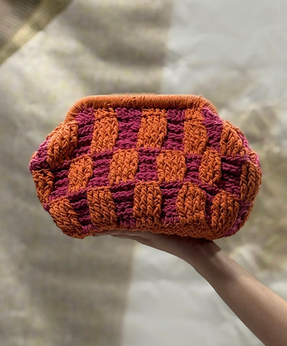The Grid Clutch Orange