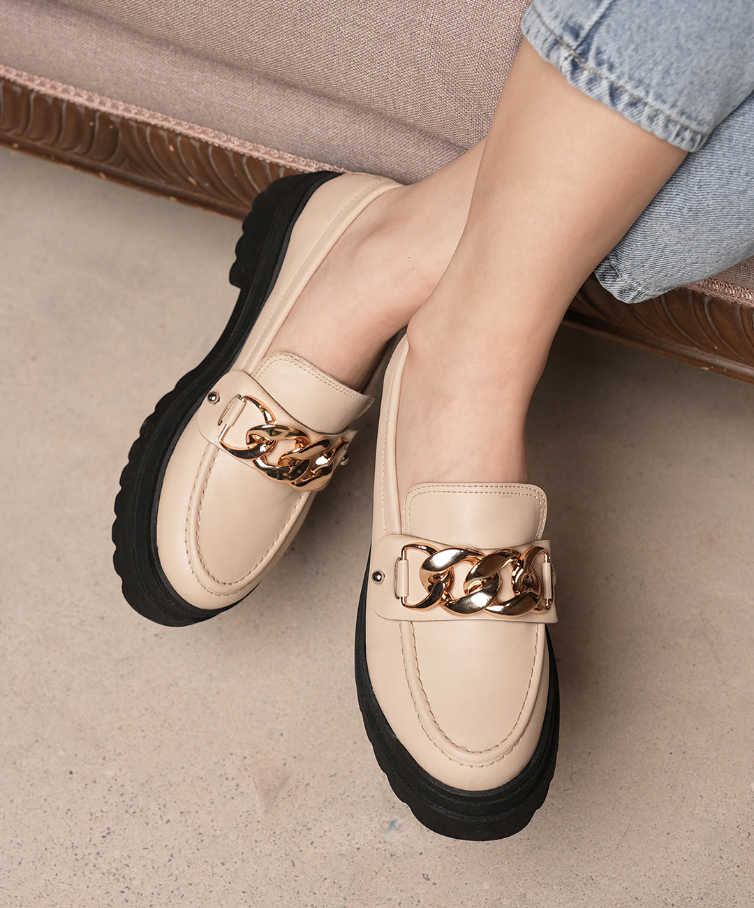 Beige Versatile Loafers