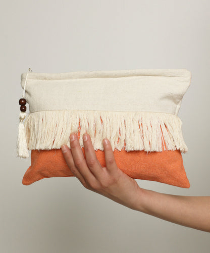Peach Fringe Clutch