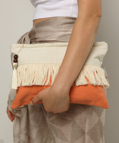 Peach Fringe Clutch