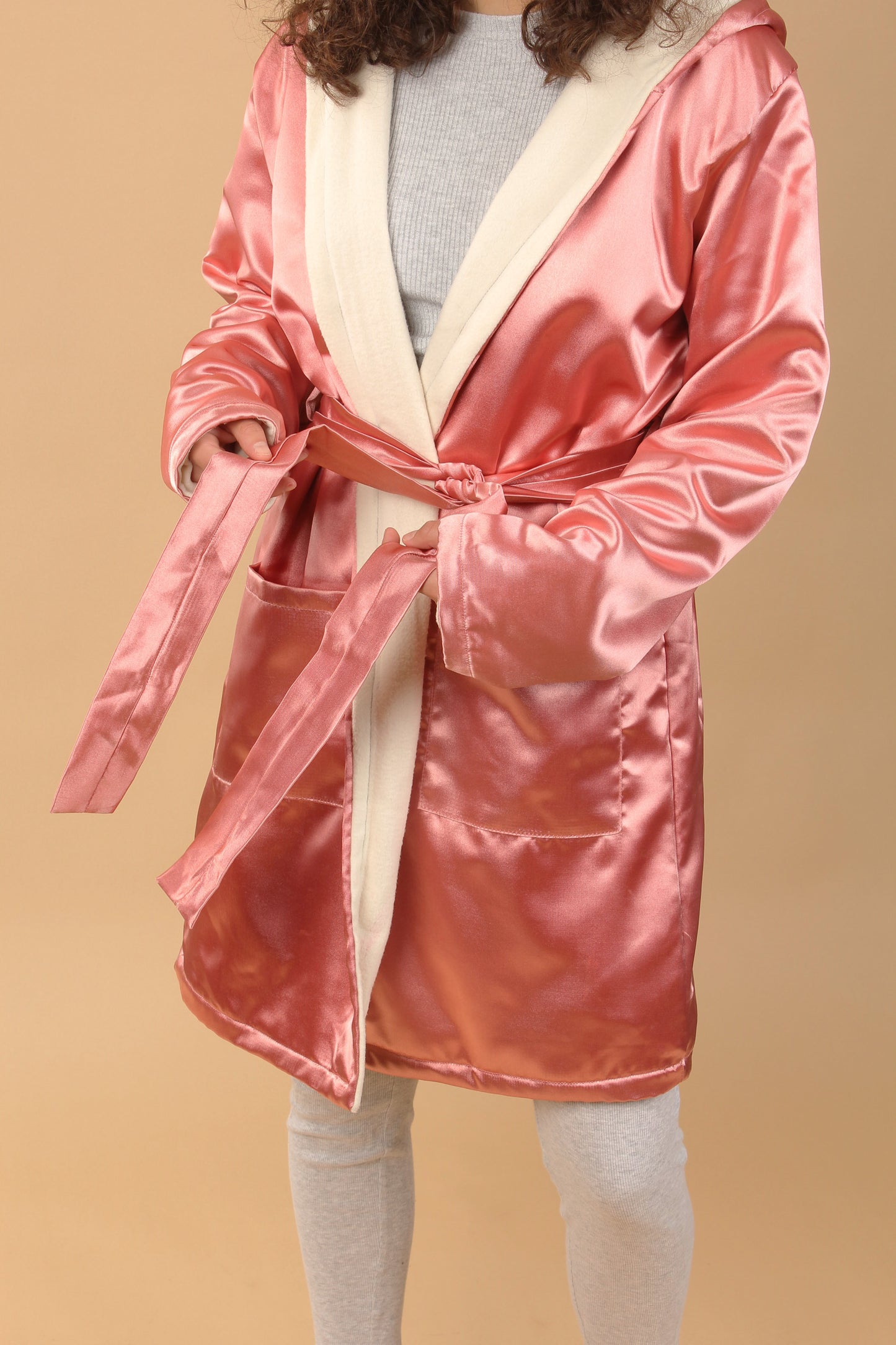 Pink Satin Robe