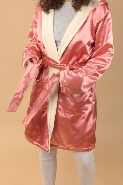 Pink Satin Robe
