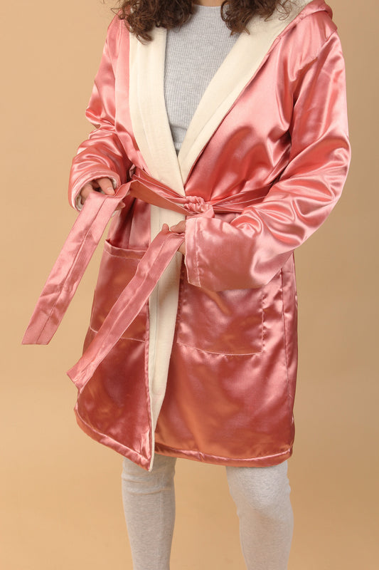 Pink Satin Robe